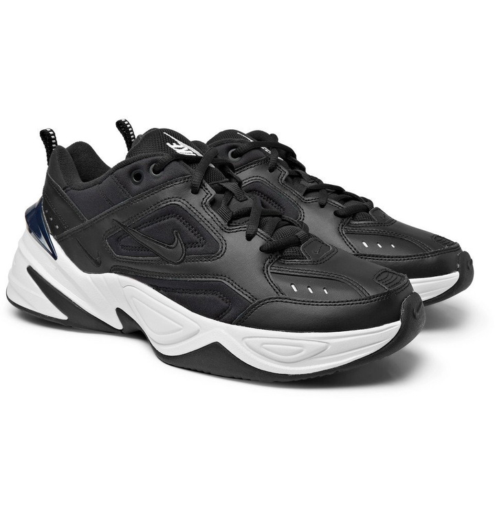 Photo: Nike - M2K Tekno Leather, Nylon and Mesh Sneakers - Men - Black