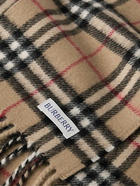 Burberry - Fringed Checked Cashmere Scarf