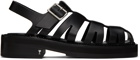 AMI Paris Black Fisherman Flat Sandals