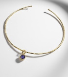 Octavia Elizabeth Olivia 18kt gold pendant choker with diamonds and tanzanite