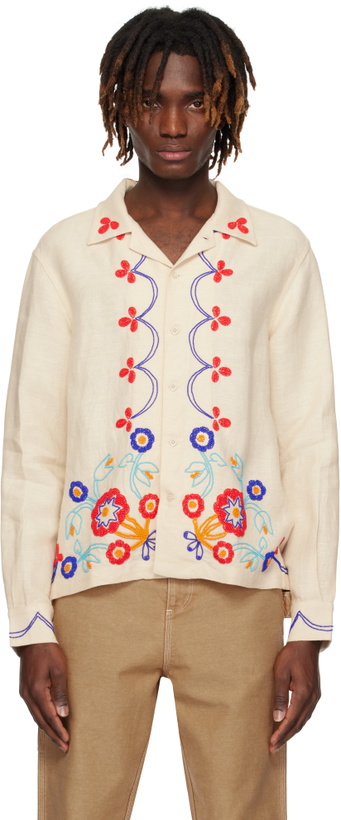 Photo: Bode Off-White Beaded Garden Party Shirt