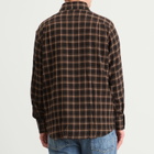 Carter Young Men's Plaid Business Shirt in Brown Check