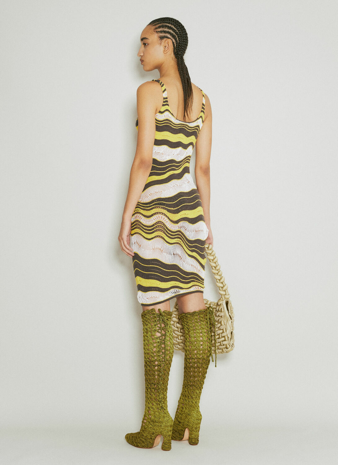 Isa Boulder Wave Knit Midi Dress