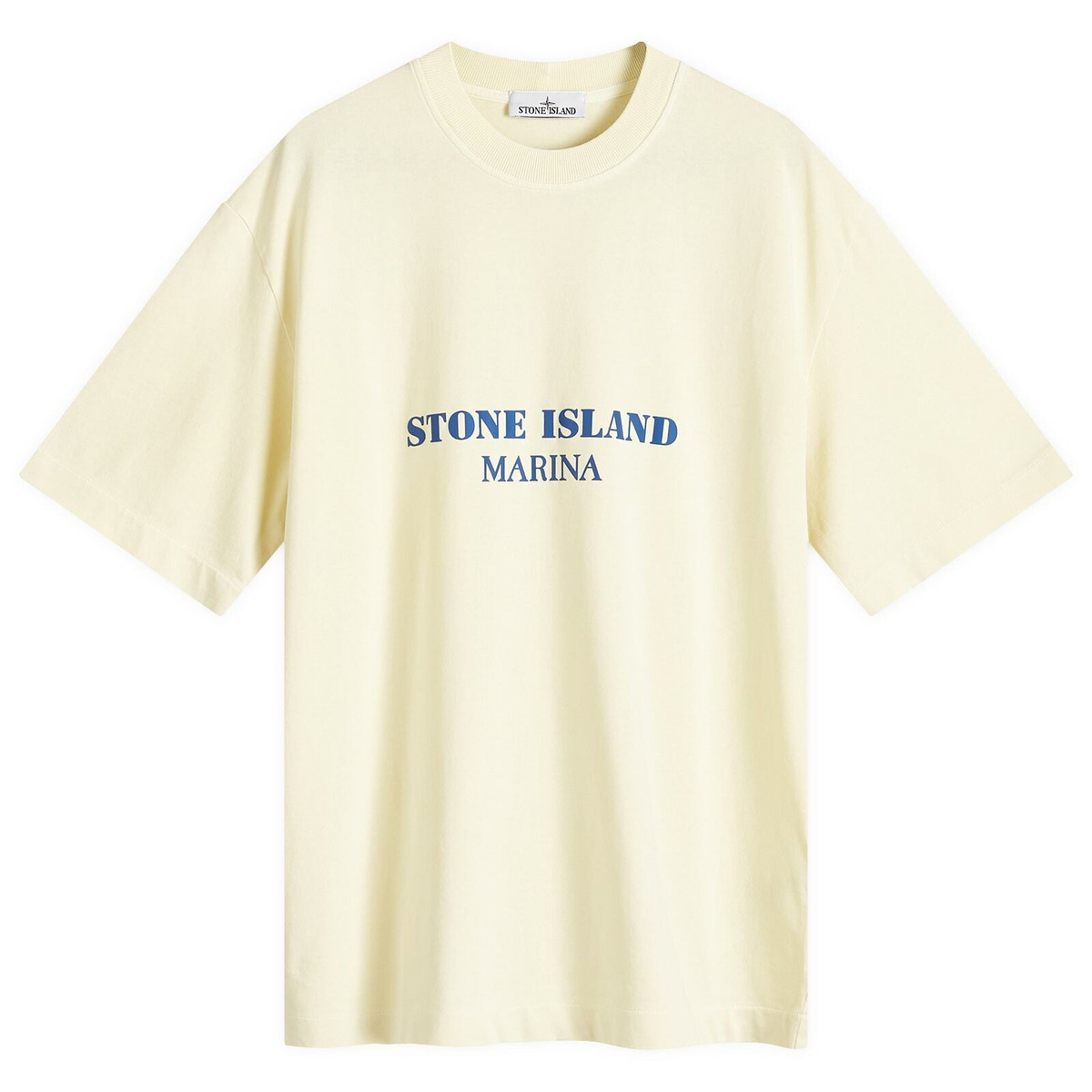 Stone Island Men's Marina Old Effect Logo T-Shirt in Butter Stone
