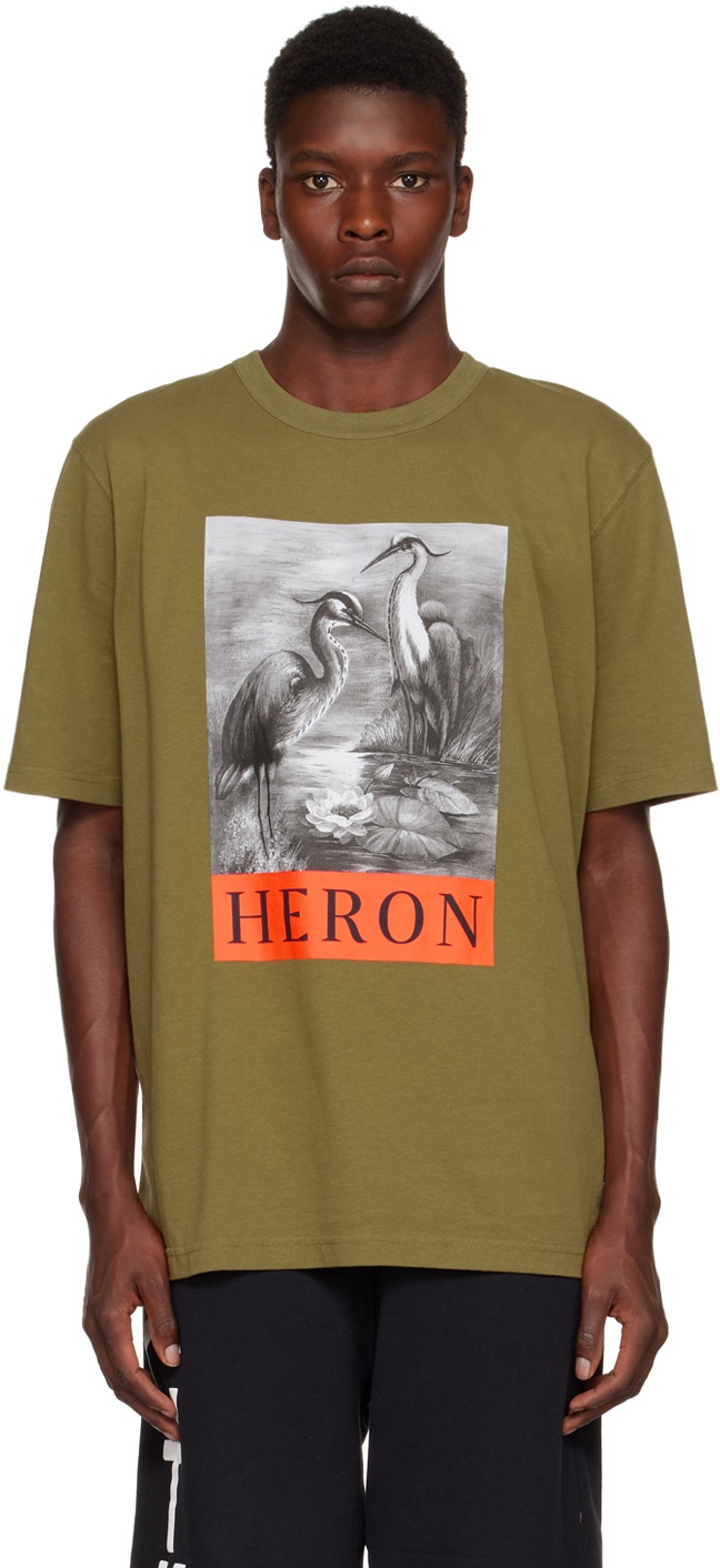 Heron Preston Green 'Heron BW' T-Shirt