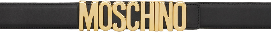 Moschino Black Leather Belt