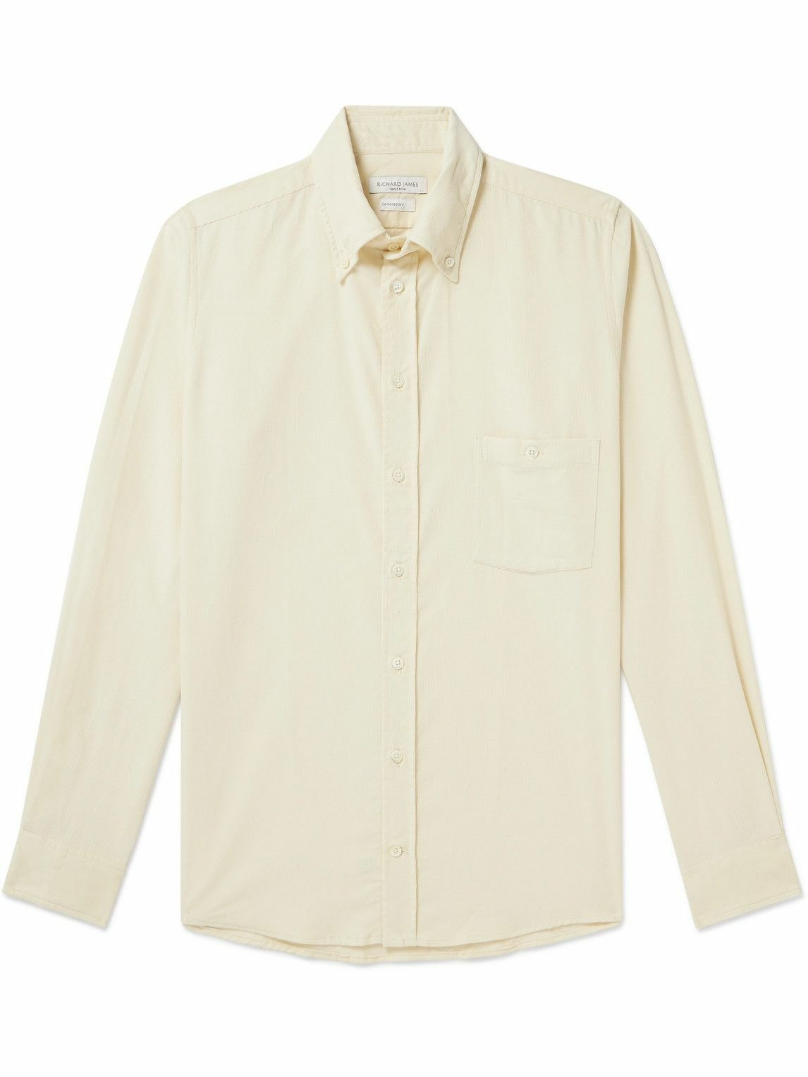 Photo: Richard James - Button-Down Collar Cotton-Corduroy Shirt - Neutrals
