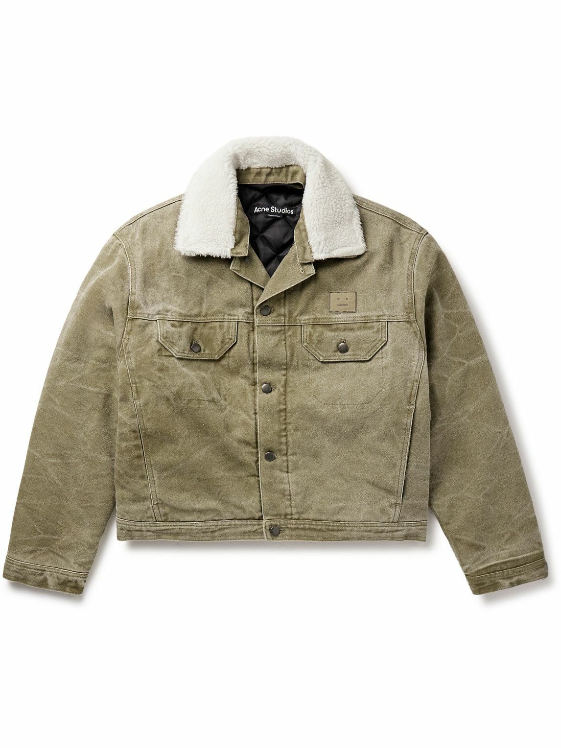 Acne Studios Orsan Fleece-Trimmed Padded Cotton-Canvas Jacket