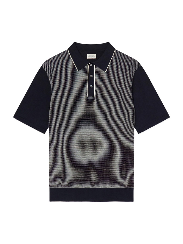 Photo: Hartford - Jacquard-Knit Cotton Polo Shirt - Blue