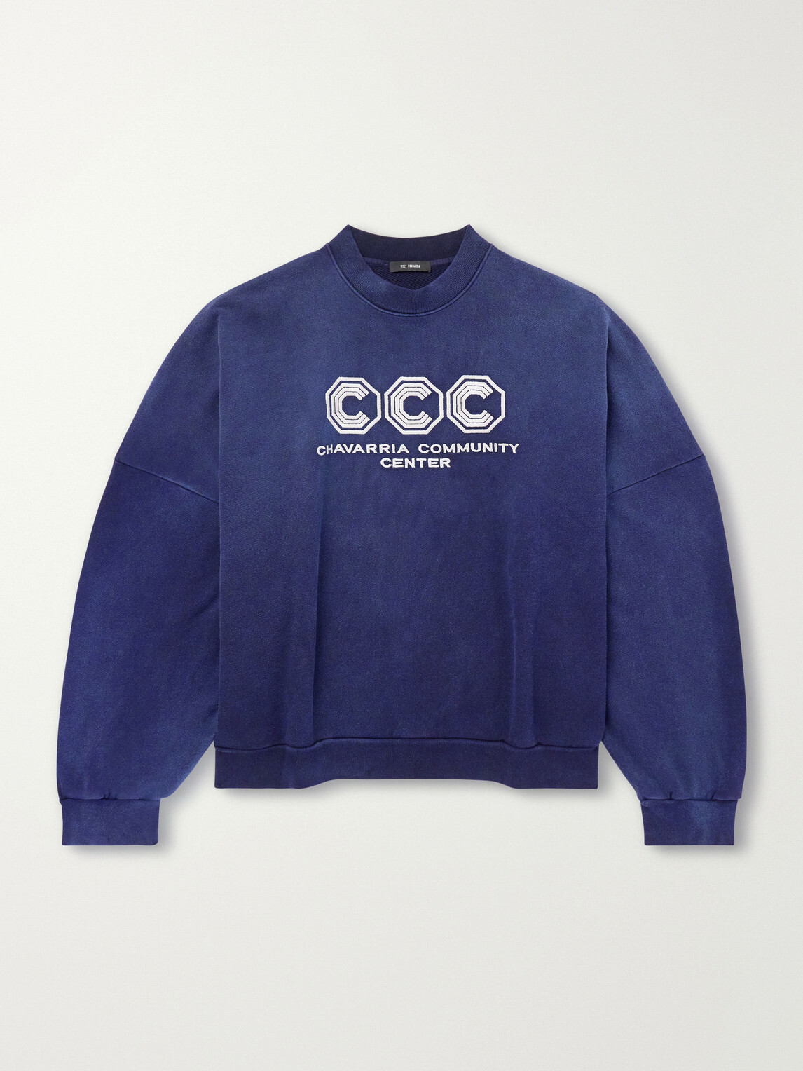 Willy Chavarria - Hooligan Logo-Embroidered Cotton-Jersey Sweatshirt - Blue
