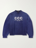 Willy Chavarria - Hooligan Logo-Embroidered Cotton-Jersey Sweatshirt - Blue