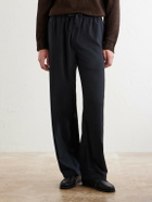 Saman Amel - Straight-Leg Silk Trousers - Black