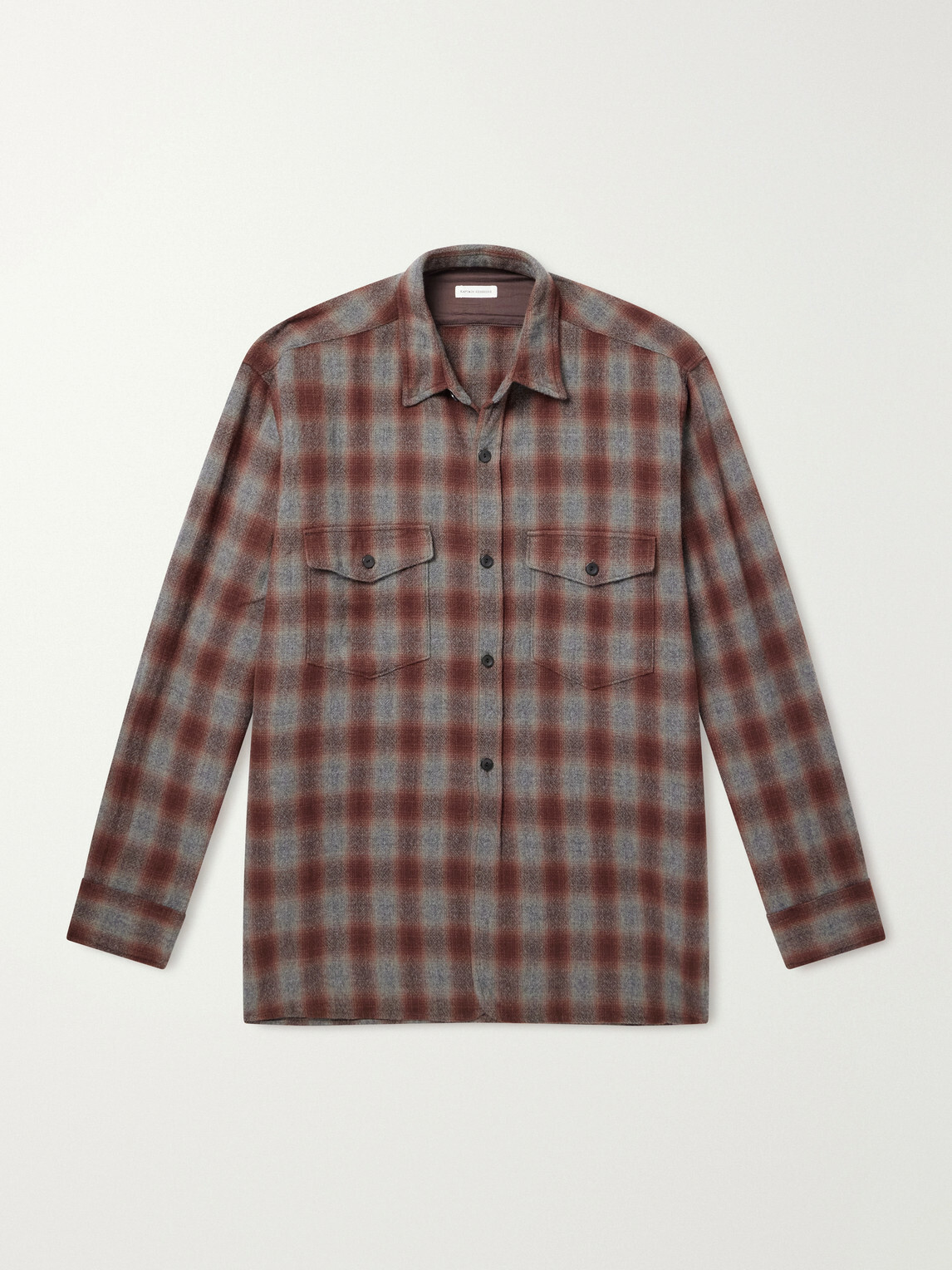 Kaptain Sunshine - Checked Wool and Alpaca-Blend Shirt - Red