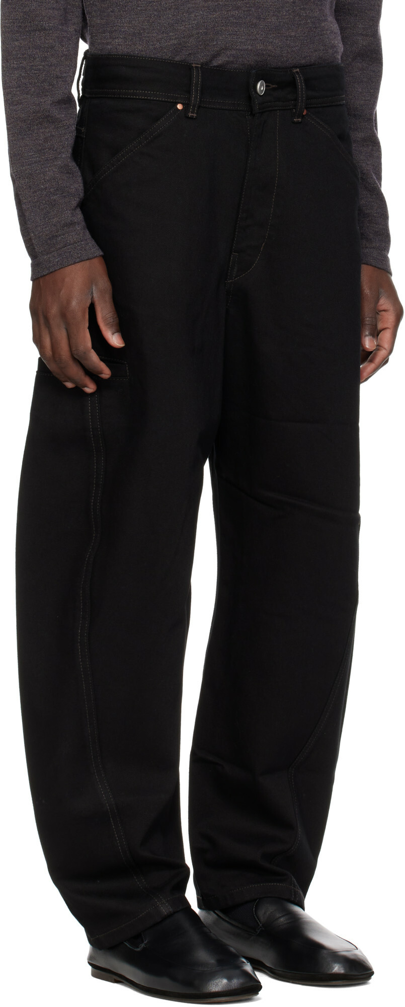 LEMAIRE Black Twisted Workwear Jeans
