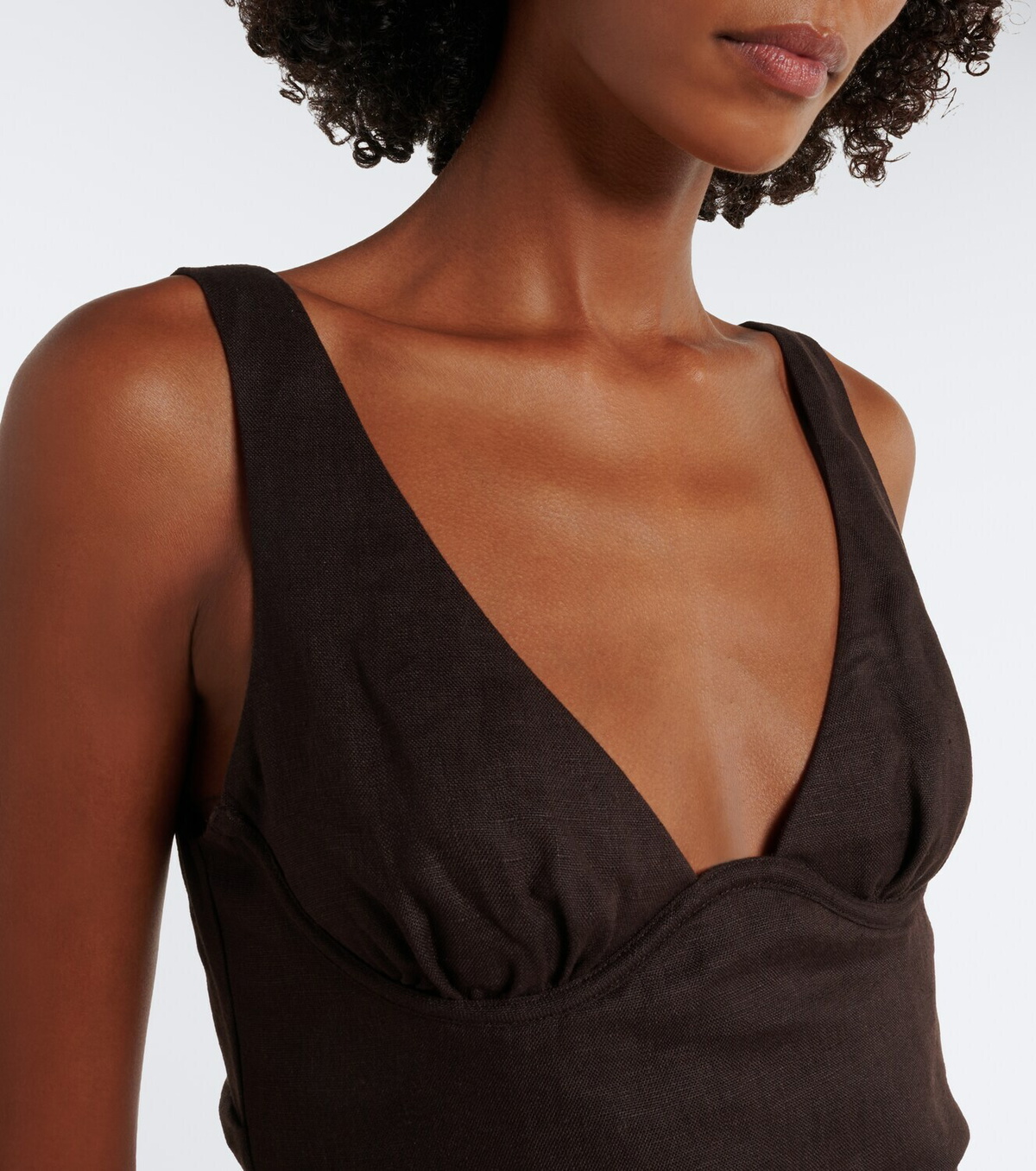 SIR Draped linen midi dress
