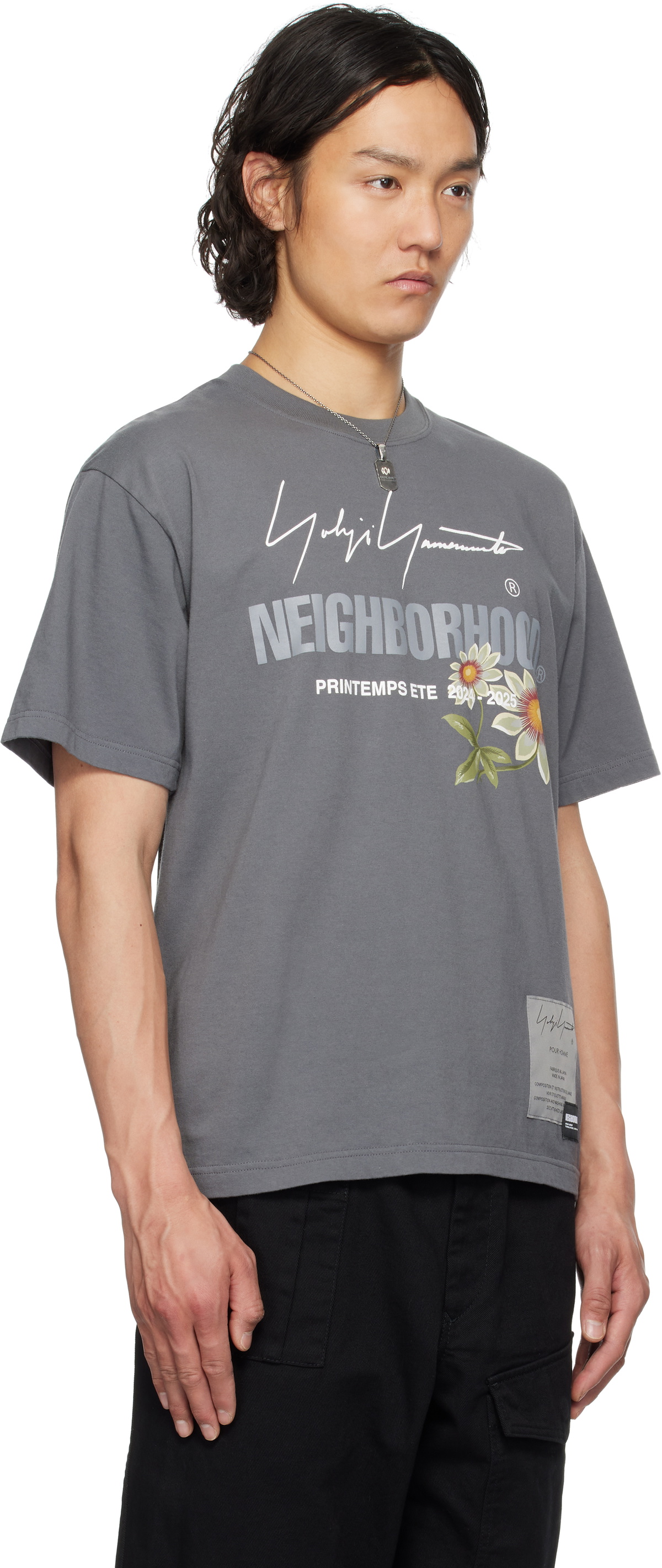 YOHJI YAMAMOTO Gray NEIGHBORHOOD Edition SS-1 T-shirt Yohji Yamamoto