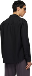 Courrèges Black Zipped Twill Shirt Jacket