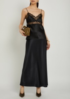 Joseph Isaak Silk Midi Slip Skirt Black