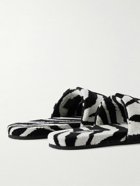 TOM FORD - Harrison Logo-Embroidered Zebra-Print Terry Sandals - White