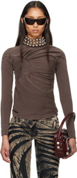 Masha Popova Brown 'Stuck In Bra' T-Shirt