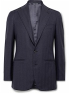 Saman Amel - Slim-Fit Herringbone Wool, Silk and Linen-Blend Twill Suit Jacket - Blue