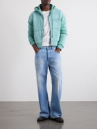 Acne Studios - Feida Cropped Logo-Print Cotton-Jersey Zip-Up Hoodie - Green