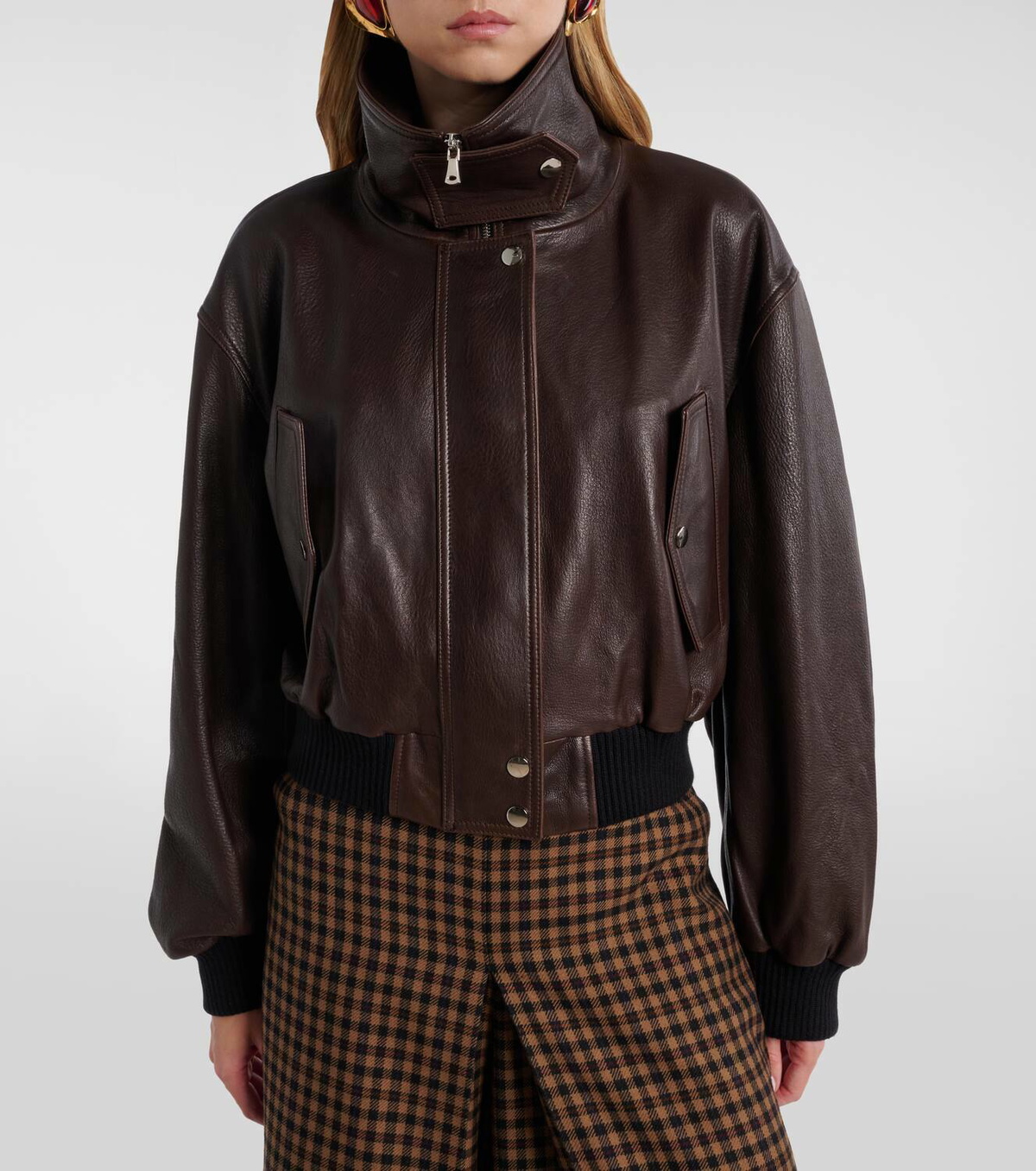 Nour Hammour Briar leather bomber jacket