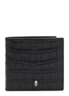 Alexander Mcqueen Skull Crocodile-effect Leather Wallet - Black - One Size