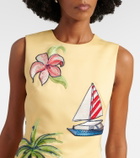 Leo Lin Beaded patch-appliqué midi dress