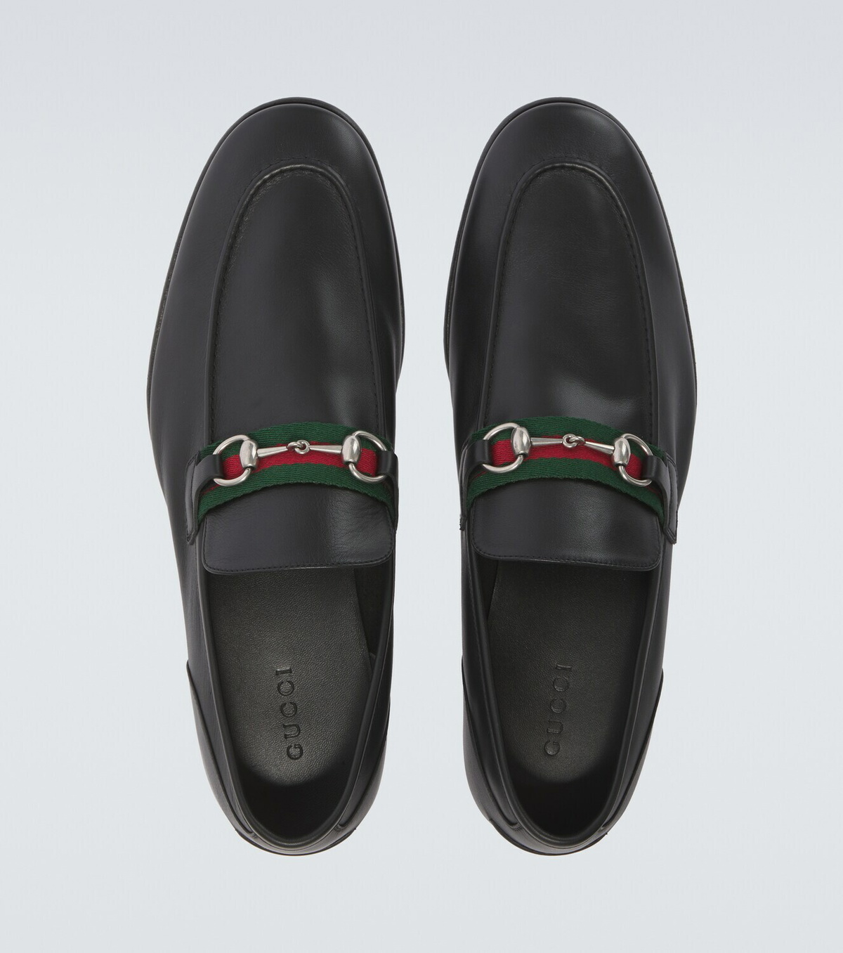 Gucci Como Horsebit Web Stripe leather loafers