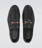 Gucci Como Horsebit Web Stripe leather loafers