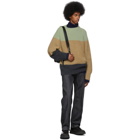 Jil Sander Plus Green and Beige Mohair Crewneck Sweater