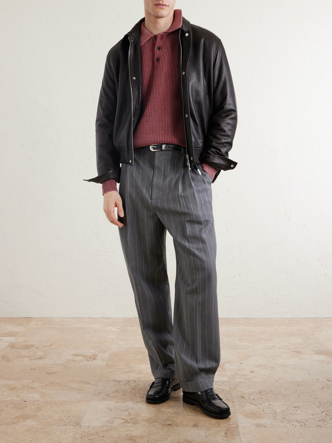 Aimé Leon Dore - Knitted Cotton-Blend Polo Sweater - Red