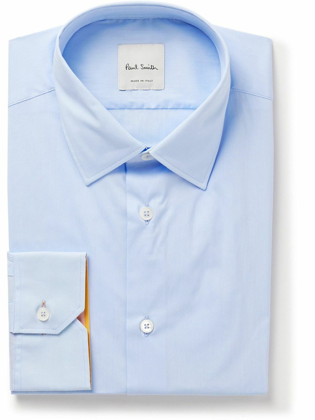Photo: Paul Smith - Slim-Fit Cotton-Blend Poplin Shirt - Blue