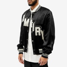 AMIRI Men's Satin Varsity Jacket in Black