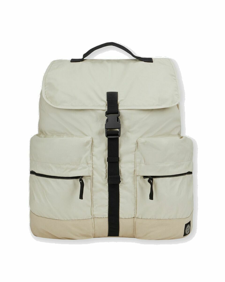 Photo: Stone Island Backpack Mussola Gommata Canvas Garment Dyed Brown - Mens - Backpacks