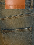 MSGM - Distressed Cotton Denim Straight Jeans