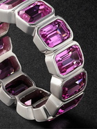 42 Suns - 14-Karat White Gold Pink Sapphire Eternity Ring - Pink