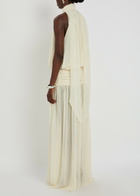 DE LA Vali Cruz Draped Scarf-effect Chiffon Maxi Dress Cream