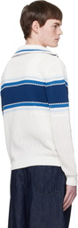 Casablanca Off-White & Blue Striped Mesh Track Jacket