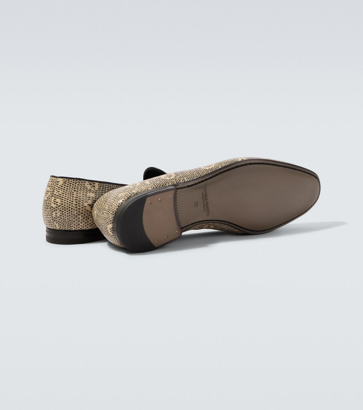 Manolo Blahnik Modena snake-effect leather loafers