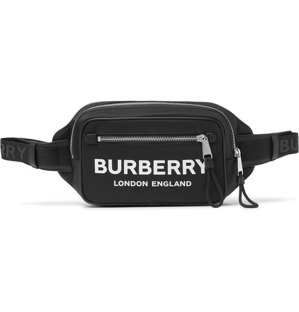 BURBERRY: Sonny TB belt bag with logo - Black