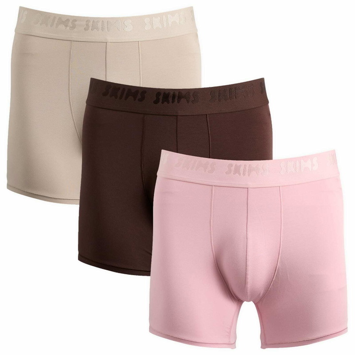Photo: SKIMS Men's Stretch Boxer Brief 5" - 3-Pack in Halite Stone Multi