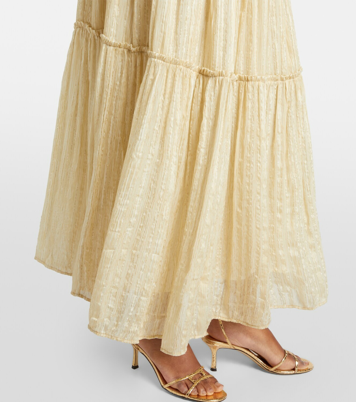 Xu Zhi Gathered striped silk-blend maxi skirt
