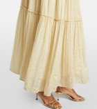 Xu Zhi Gathered striped silk-blend maxi skirt