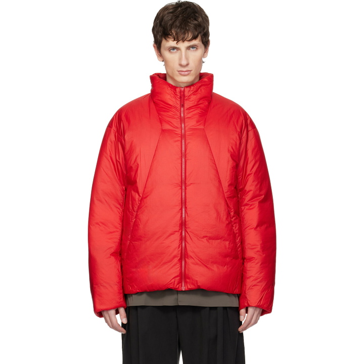 Photo: Veilance Red Conduit Down Jacket