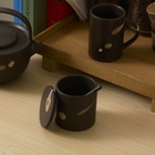 ferm LIVING Koyo Jar with Spoon in Dark Brown/Buff 