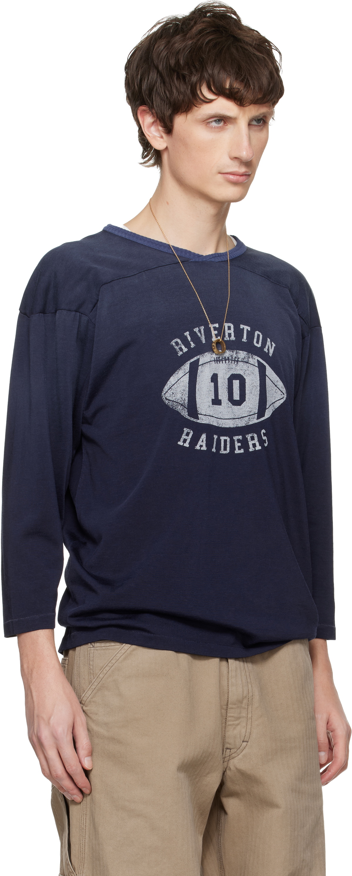 Maison Margiela Navy Elbow Patch Long Sleeve T-shirt Maison Margiela