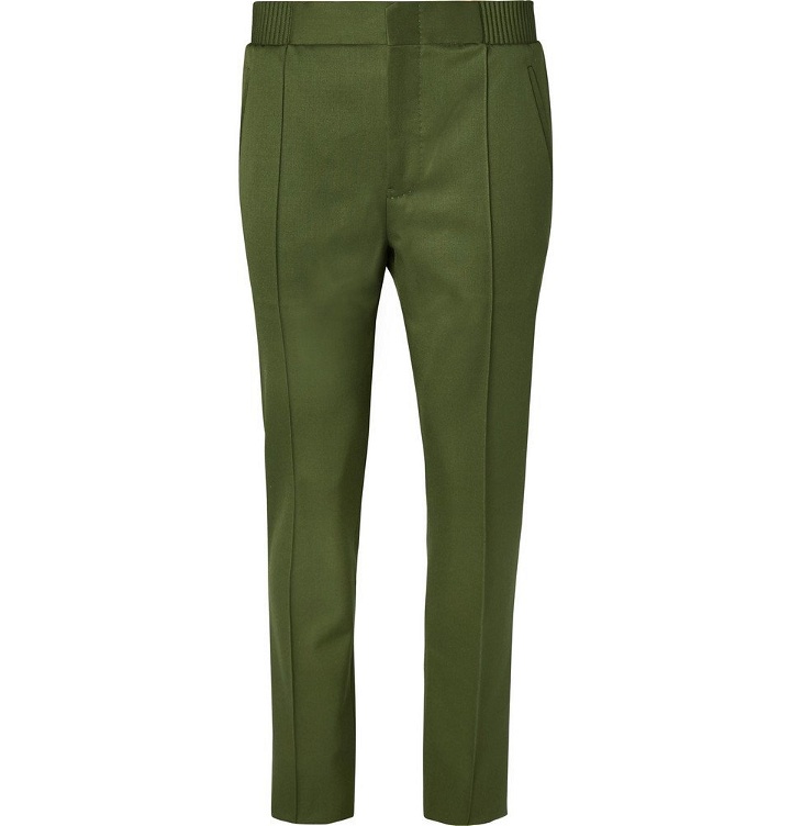 Photo: Berluti - Slim-Fit Tapered Wool-Gabardine Trousers - Men - Green