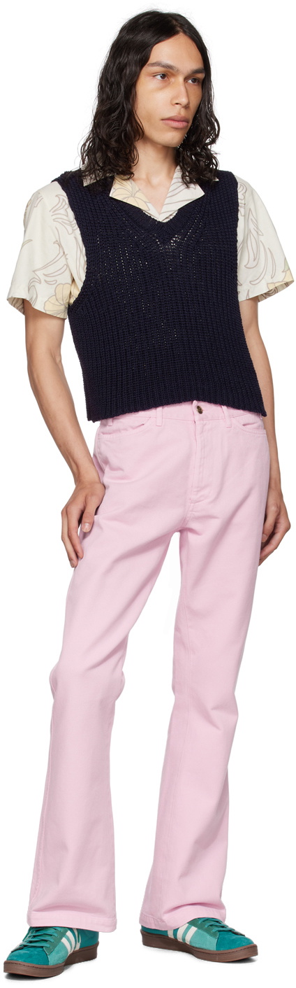Stockholm (Surfboard) Club Pink Embroidered Jeans